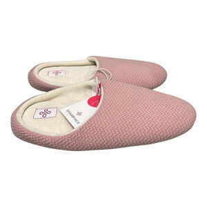 Shambhala Slippers Womens Size 6 Pink Jersey Mule House Shoes Memory Foam Cozy
